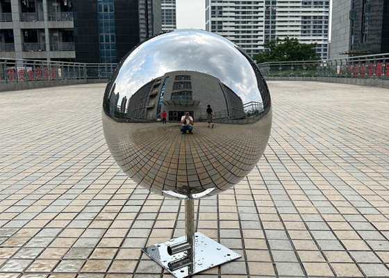 Mirror Polished Garden Pool Stainless Steel Water Sphere Fountain