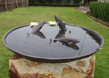 Antique Cast Metal Fish Bronze Statue Bowl Water Fountain Metal Lawn Sculptures