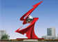 Large Red Painted Monumental Stainless Steel Sculpture For Outdoor Decorative