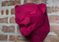 Rose Painted Stainless Steel Leopard Sculpture 50cm Height
