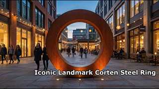 Tác phẩm điêu khắc vòng thép Corten hoành tráng
