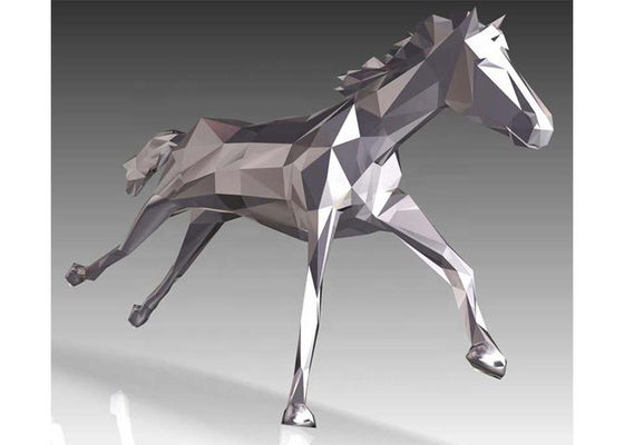 Giá tốt. Trang trí quảng trường hoặc sân vườn Tác phẩm điêu khắc ngựa bằng thép không gỉ Matt đã hoàn thành 180cm trực tuyến