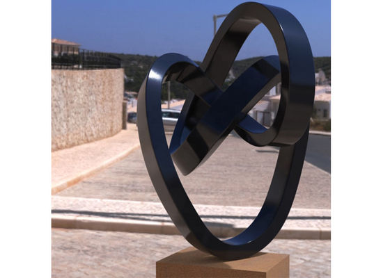 Giá tốt. Đồ họa kim loại được sơn theo yêu cầu Thép không gỉ Tái niệm điêu khắc xoắn cho ngoài trời trực tuyến