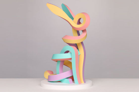 Giá tốt. Ngoài không gỉ thép Thỏ chó điêu khắc cầu vồng Sơn kết thúc trực tuyến