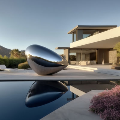 Giá tốt. Kính đánh bóng thép không gỉ hiện đại ngoài trời điêu khắc trừu tượng Thiết kế đến trực tuyến