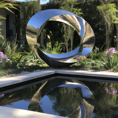 Giá tốt. Phòng kính thép không gỉ hiện đại Vòng ngoài trời điêu khắc cảnh quan nước cho khách sạn và biệt thự trực tuyến