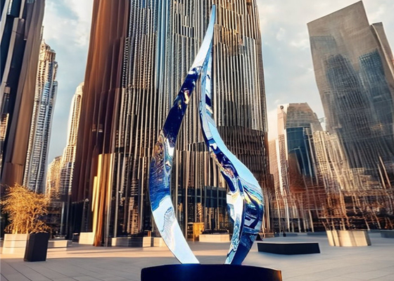 Giá tốt. Nghệ thuật trừu tượng tùy chỉnh Bức tượng kim loại ngoài trời Kính thép không gỉ Sơn kim loại thủ công trực tuyến