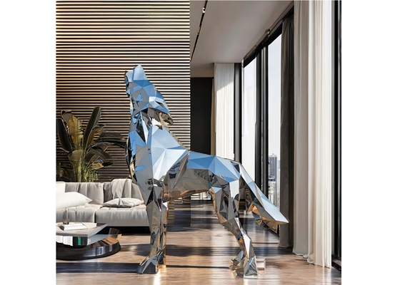Modern Garden Decoration Large Stainless Steel Wolf Sculpture