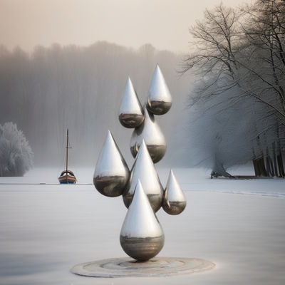 Giá tốt. Phong cách hiện đại của thép không gỉ hình tượng gương mịn nước nhỏ gọn thiết kế trong nhà ngoài trời tùy chỉnh hàn kim loại trang trí trực tuyến