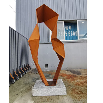 Giá tốt. Tóm tắt hình học 120cm chiều cao Corten thép khắc tượng thời tiết với kết thúc rỉ sét trực tuyến