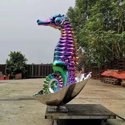 Giá tốt. 200cm ngoài trời Stainless Steel Sea Horse điêu khắc PVD phủ trực tuyến