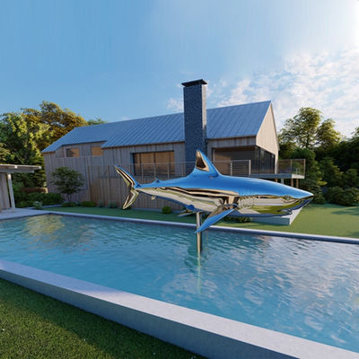 Giá tốt. Trang trí bể bơi ngoài trời Bức tượng cá mập thép không gỉ trực tuyến