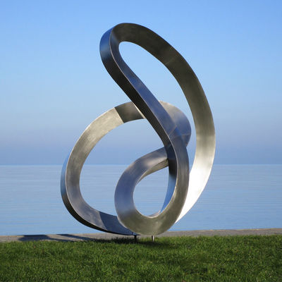 Giá tốt. Sculpture băng chảy thép không gỉ được chải contemporary Reflective Art for Luxury Spaces trực tuyến