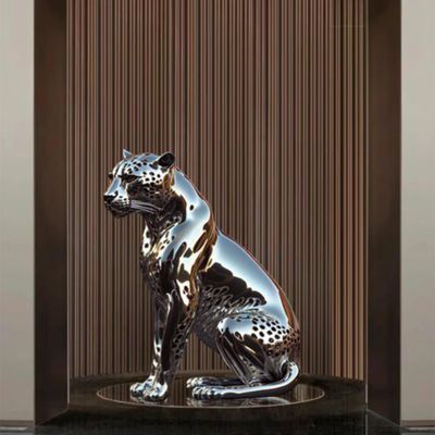 Giá tốt. Trung Quốc nhà máy điêu khắc Khách sạn trang trí Stainless Steel Cheetah động vật điêu khắc trực tuyến