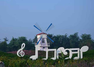 Giá tốt. Điêu khắc ngoài trời bằng thép không gỉ sơn trắng hiện đại của Musial Note trực tuyến