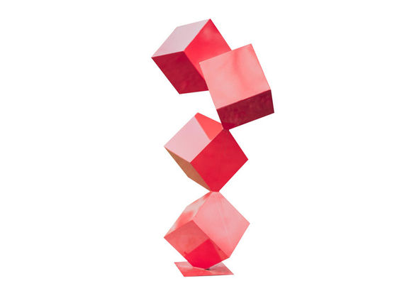 Giá tốt. Màu tùy chỉnh Điêu khắc hình khối bằng thép không gỉ được sơn màu đương đại trực tuyến