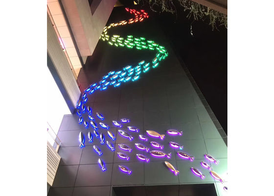 Giá tốt. Đèn chiếu sáng bằng thép không gỉ trang trí ngoài trời Điêu khắc cá bằng kim loại trực tuyến