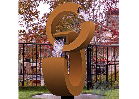 Giá tốt. Đài phun nước bằng thép Gỉ Corten hiện đại Hình dạng 2C trực tuyến