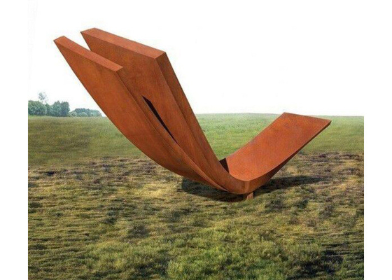Trang trí sân vườn Tác phẩm điêu khắc uốn cong bằng thép Corten Kích thước thông thường Chiều dài 300cm