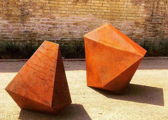 Trang trí sân vườn trừu tượng bằng kim loại Điêu khắc hình học bằng thép Corten