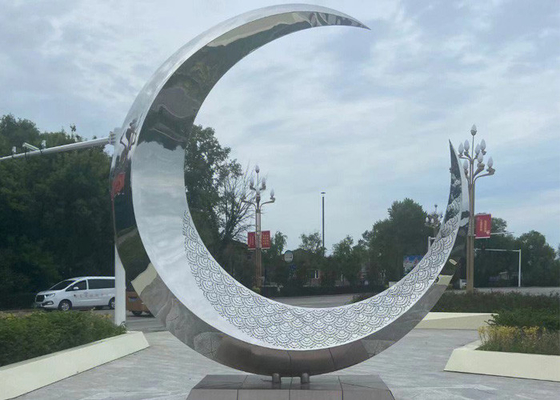 Giá tốt. Kích thước tùy chỉnh Khu vườn hiện đại Nghệ thuật kim loại Điêu khắc mặt trăng bằng thép không gỉ trực tuyến