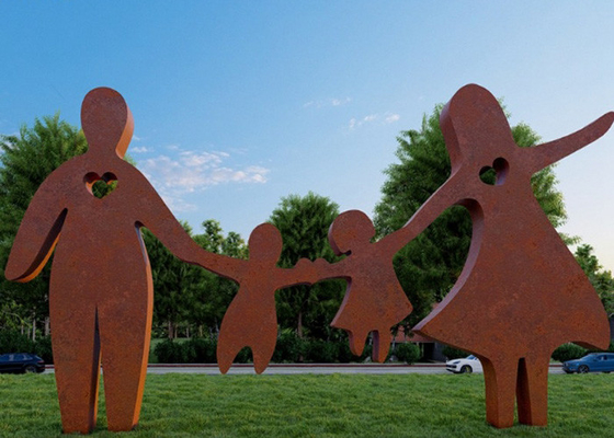 Giá tốt. Công viên vườn công cộng Kim loại nghệ thuật Corten Thép hình tượng gia đình điêu khắc trực tuyến