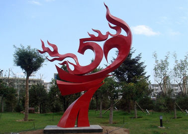 Giá tốt. Điêu khắc ngọn lửa kim loại lớn sơn đỏ, điêu khắc vườn kim loại trừu tượng trực tuyến
