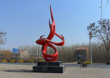 Giá tốt. Đương đại sơn đỏ kim loại điêu khắc thép không gỉ Dancing Flame Shape trực tuyến