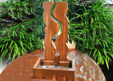 Giá tốt. Hình học trang trí nước bằng thép Corten Kích thước lớn cho sân / vườn trực tuyến