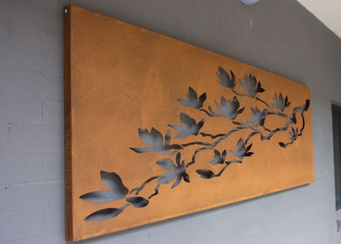 Giá tốt. Laser Cut Corten Steel Metal Wall Art Cây và hàng rào cho ngoài trời / trong nhà trực tuyến