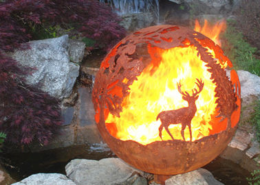Giá tốt. Ăn mòn Ổn định Corten Thép Sphere Lửa Hươu cho trang trí sân vườn trực tuyến