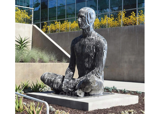 Vườn hoặc sân trang trí cắt laser Sculpture Meditator Stainless Steel