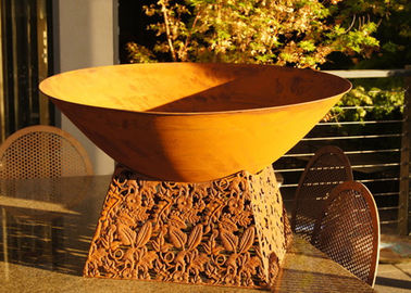 Giá tốt. Thiết kế đương đại Corten thép Fire Pit Bowl với lá đứng kết thúc gỉ trực tuyến