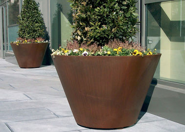 Giá tốt. Cây trồng tròn bằng thép Corten truyền thống cỡ lớn / kích cỡ khác nhau trực tuyến