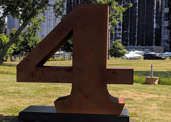 Công viên vườn công cộng Rusty Metal Art Corten Steel Number 4