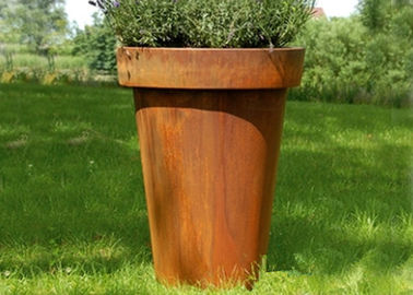 Giá tốt. Hiện đại Flared Cột Corten Steel Planter chậu hoa cho trang trí khách sạn trực tuyến