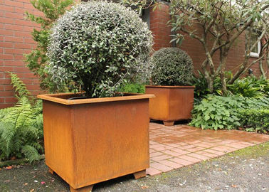 Giá tốt. Chậu hoa kim loại vuông hiện đại đầy phong cách / Vườn trồng kim loại vuông Corten Steel trực tuyến