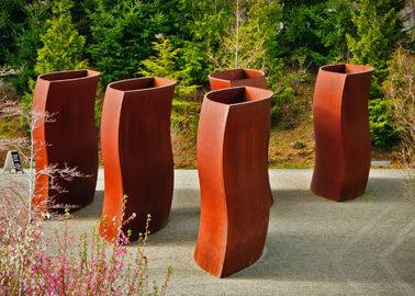 Giá tốt. Cây hoa kim loại trừu tượng, chậu thép Corten độc đáo trực tuyến