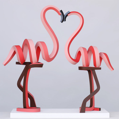 Giá tốt. Fiberglass Bird Pink Tall Love of Flamingos Nhà sản xuất điêu khắc trực tuyến