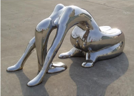 Giá tốt. Nghệ thuật kim loại hiện đại Stainless Steel Yoga Lady điêu khắc đánh bóng trực tuyến
