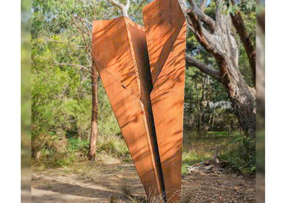 Kích thước tùy chỉnh Vườn nghệ thuật kim loại gỉ Corten Thép Origami điêu khắc máy bay gấp