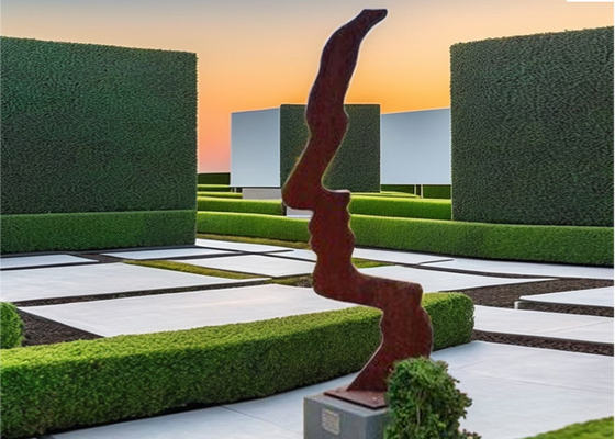 Custom Rusty Outdoor Metal Garden Art Corten Sculpture khuôn mặt thép