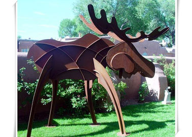 Giá tốt. Động vật Tượng con nai bằng thép Corten, Phong cách trừu tượng Rusty Steel Garden Art trực tuyến