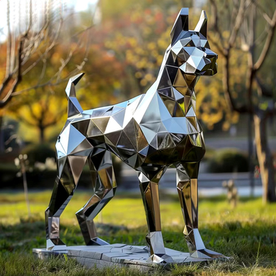 Thiết kế hiện đại Địa hình Sculpture chó bằng thép không gỉ