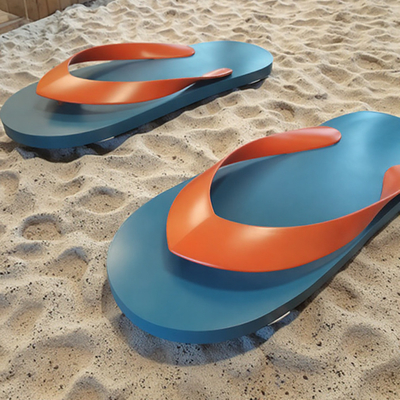 Giá tốt. Hình tượng lớn ngoài trời thép không gỉ Flip Flop Công cộng Sơn kim loại nghệ thuật trực tuyến