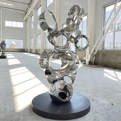 Giá tốt. Hình gương hình tròn trang trí Sculpture nghệ thuật kim loại thép không gỉ trực tuyến