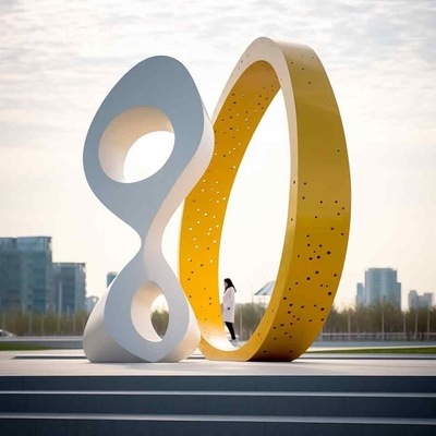 Hiện đại màu sắc trang trí lớn Sculpture tượng thép không gỉ