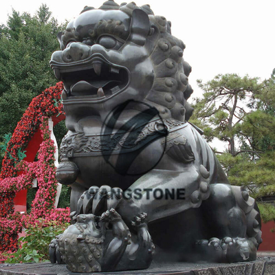 Bức tượng sư tử Trung Quốc trang trí cổ điển Đồng Foo chó đồ trang trí điêu khắc động vật