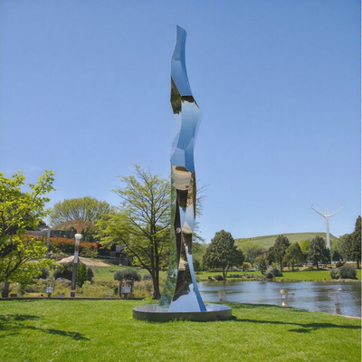 Custom Polished Modern Art Geometric Garden Stainless Steel Outdoor Sculpture