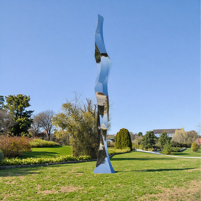 Custom Polished Modern Art Geometric Garden Stainless Steel Outdoor Sculpture